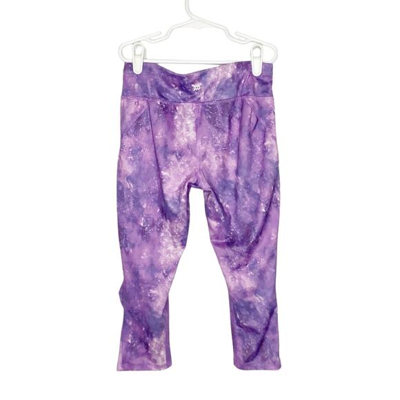 All In Motion Purple Pink Cropped Leggings Ruched Large - Picture 4 of 6